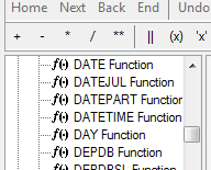 function list with datepart