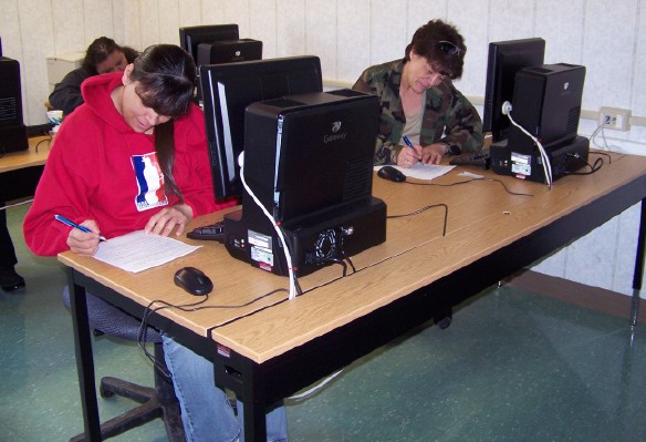 students at desk