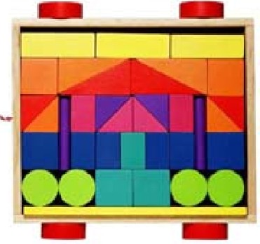 blocks in many colors and shapes